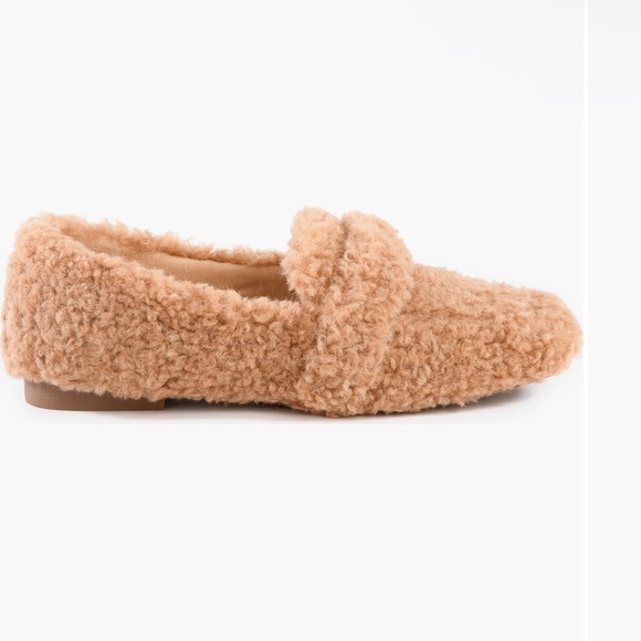 SEYCHELLES faux shearling Cozy Tan Women's Loafers/size 6 - Picture 3 of 4